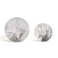 White Orchid Paperweight large│Hafod Grange│Presse-Papier witte orchidee│kleine en grote versie naast elkaar