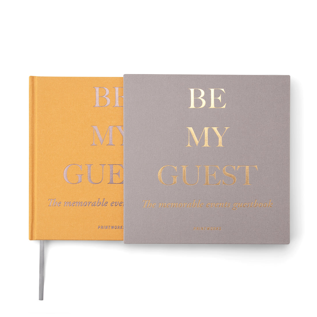 Gastenboek Geel-Beige│Printworks│art. PW00322│boek half in hoes met witte achtergrond