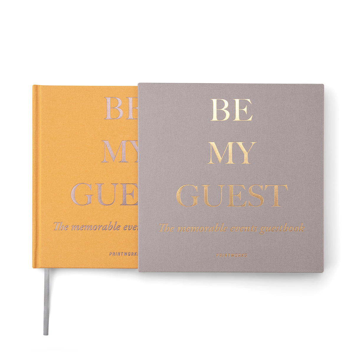 Gastenboek Geel-Beige│Printworks│art. PW00322│boek half in hoes met witte achtergrond