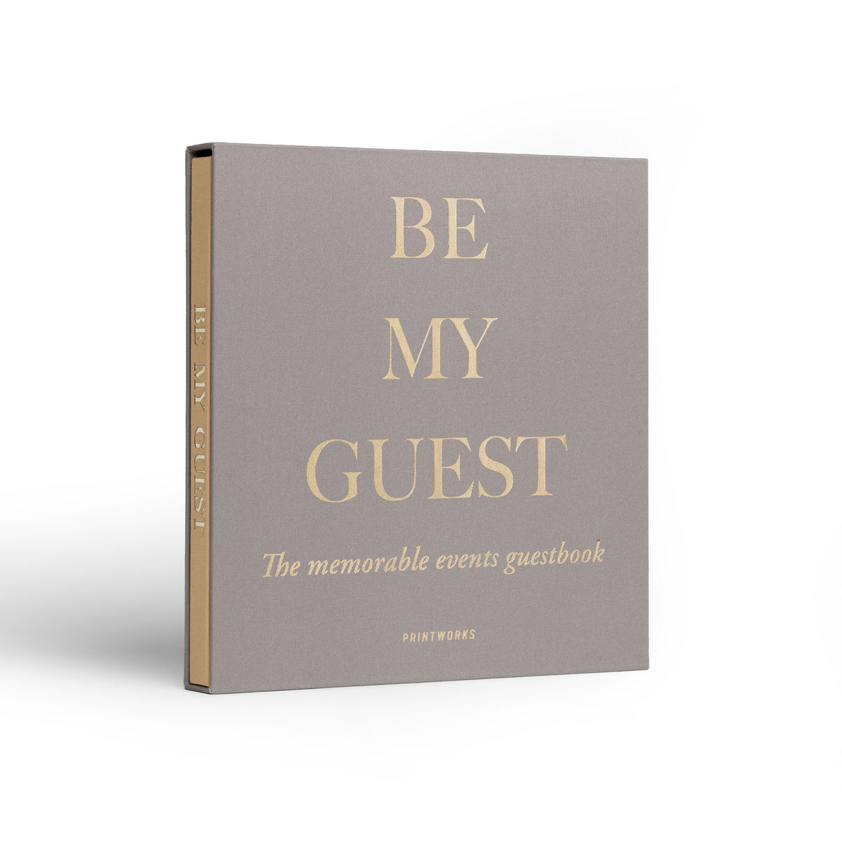 Gastenboek Geel-Beige│Printworks│art. PW00322│vooraanzicht schuin