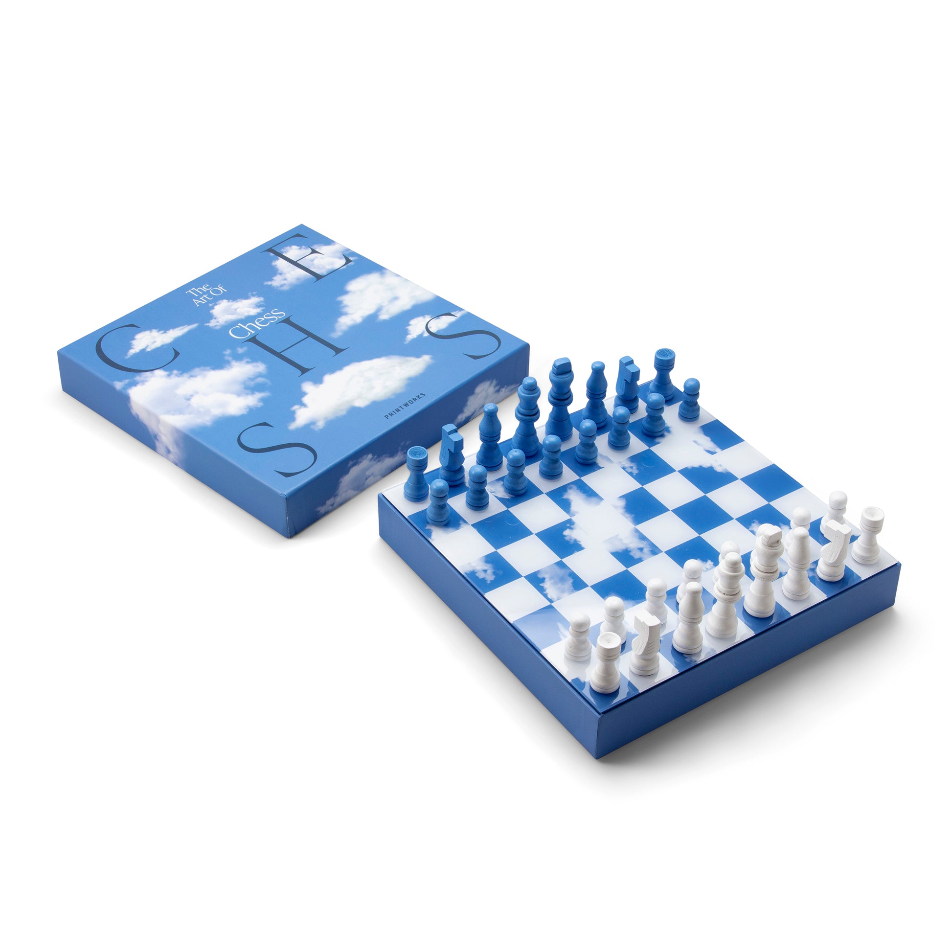 The Art of Chess Clouds Schaakspel│Printworks│art. PW00542│schaakbord uit doos met witte achtergrond