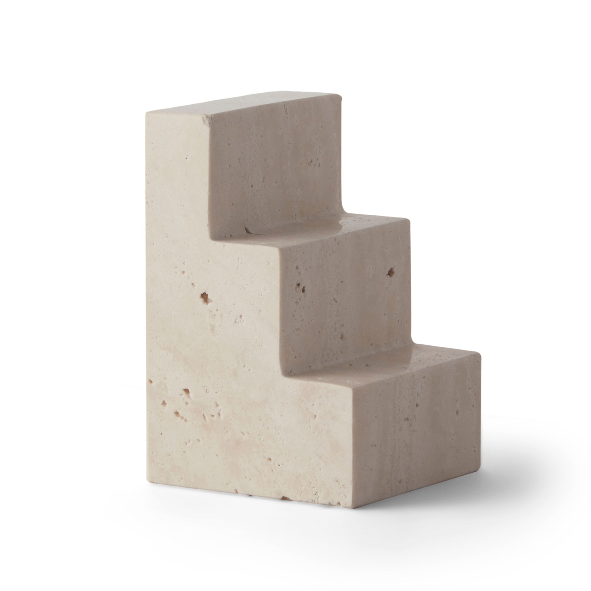 Boekensteunen Stair Cube set van 2│Printworks│Travertin en Kalksteen│PW00549│losse bookend beige