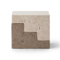 Boekensteunen Stair Cube set van 2│Printworks│Travertin en Kalksteen│PW00549│op alkaar als kubus met witte achtergrond