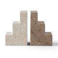 Boekensteunen Stair Cube set van 2│Printworks│Travertin en Kalksteen│PW00549│naast elkaar met witte achtergrond