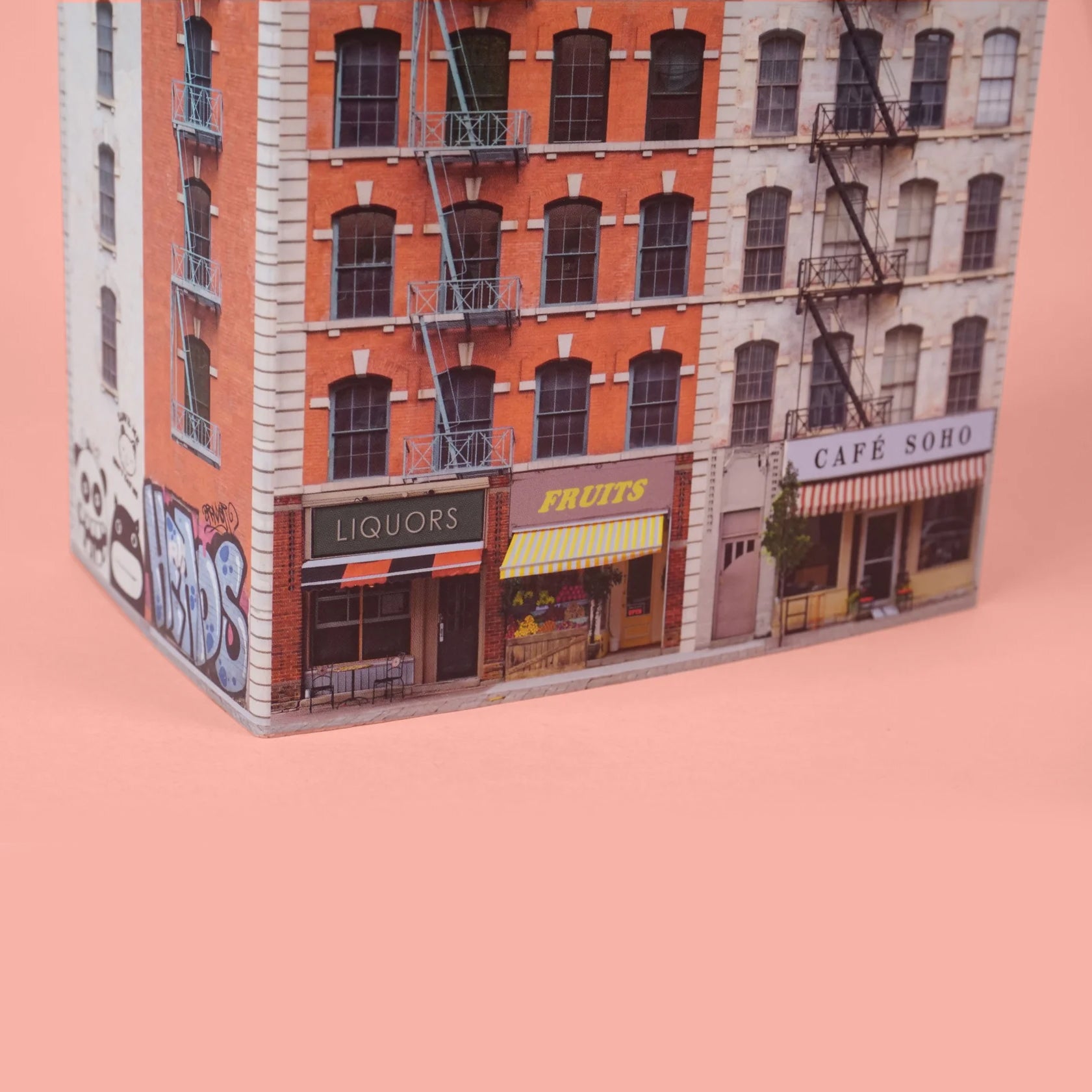 Memoblok Paperscraper Townhouse Soho│Seltmann Publishers│detail onderkant achterzijde