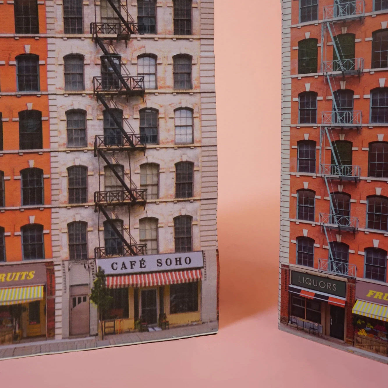 Memoblok Paperscraper Townhouse Soho│Seltmann Publishers│twee stuks naast elkaar voor- en achterkant