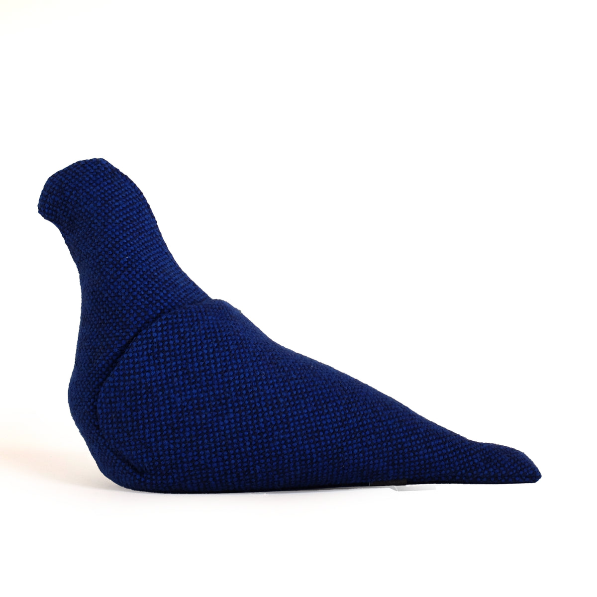 Pigeon Service stoffen duif nr.18 in kobalt met donkerblauw, zijaanzicht