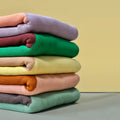 Plaid Gebreid Katoen Groen-Bruin Suite702│stapel diverse kleuren│art. CKP130GRCH