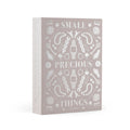 Grey Precious Things jewellery box by Printworks, closed and seen at an angle from the front
