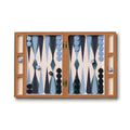 Backgammon Lacquered Bordspel│Printworks│art. PW00722│bovenaanzicht geopend met stukken