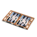 Backgammon Lacquered Bordspel│Printworks│art. PW00722│geopend met stukken en witte achtergrond