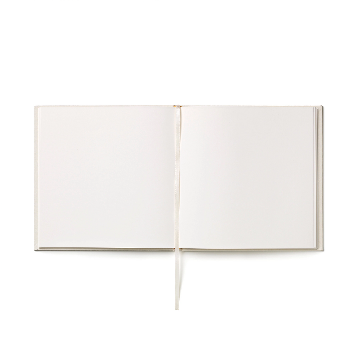 Be My Guest guest book lying open, showing the blank pages