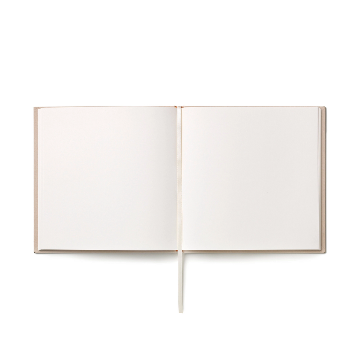 Be My Guest guest book lying open, showing the blank pages