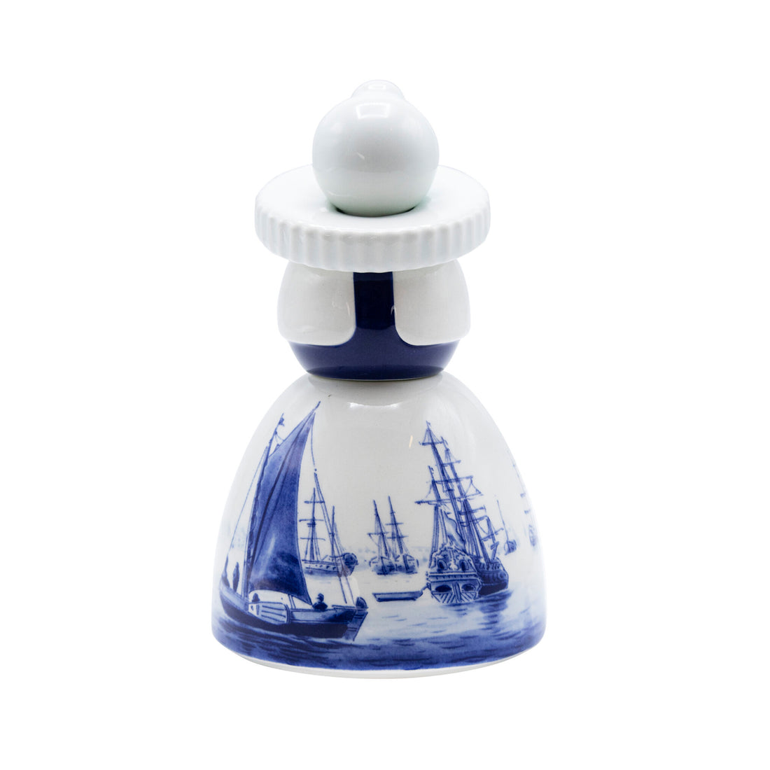 Proud Mary Royal Delft│Zicht op Amsterdam│art. 46612000│vooraanzicht met diverse zeilschepen
