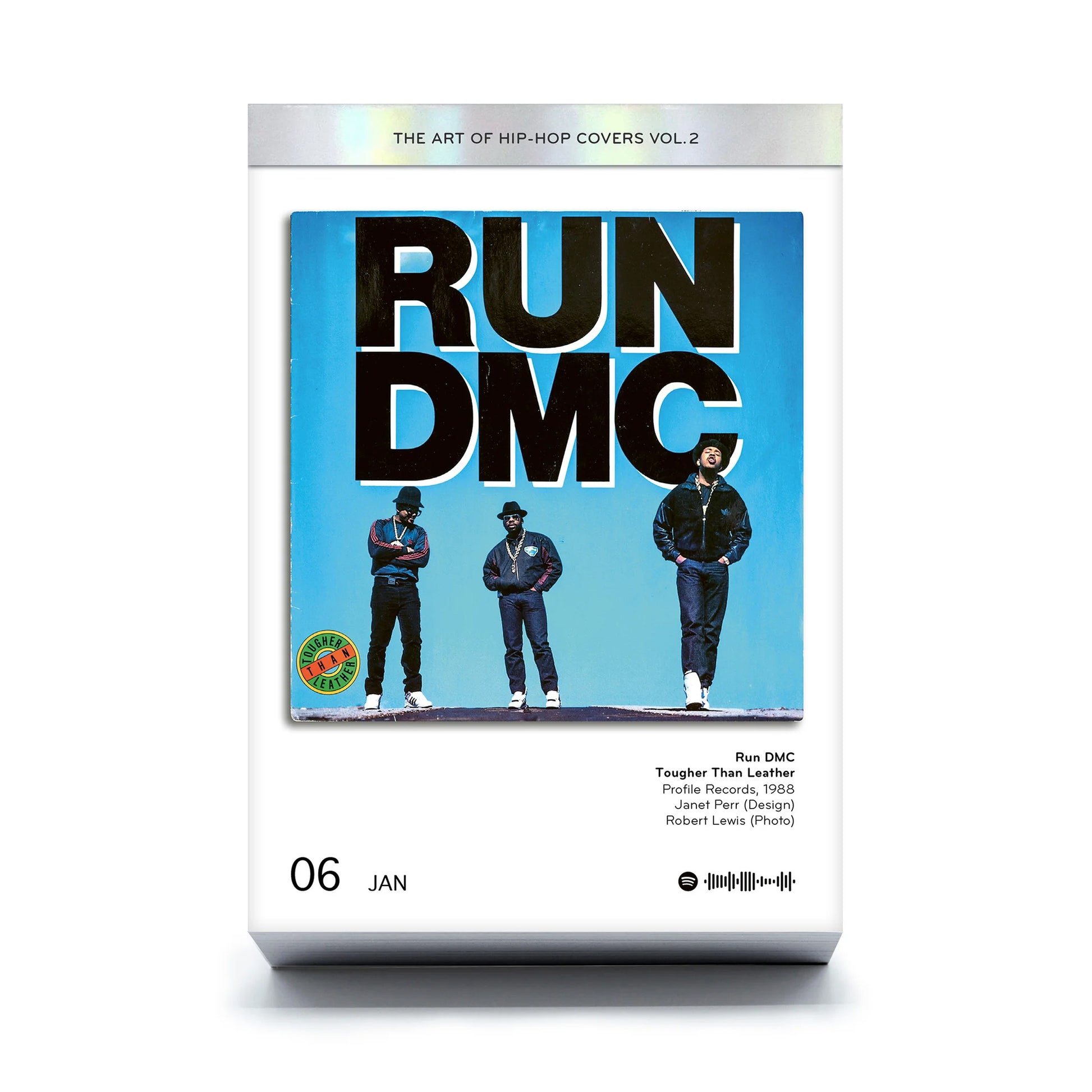 Scheurkalender the Art of Hip Hop Covers│Seltmann Publischers│ vooraanzicht met pagina Run DMC