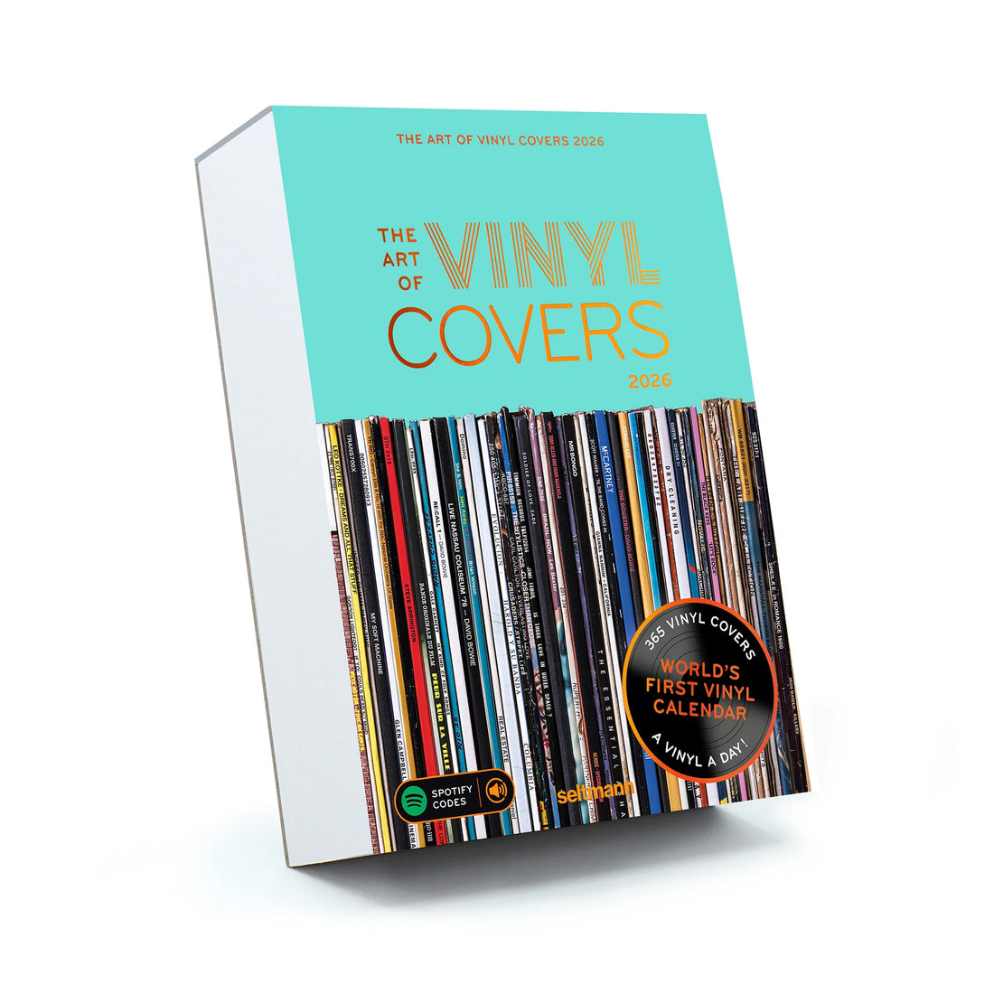 Scheurkalender The Art of Vinyl Covers 2026│Platenhoezen│vooraanzicht schuin
