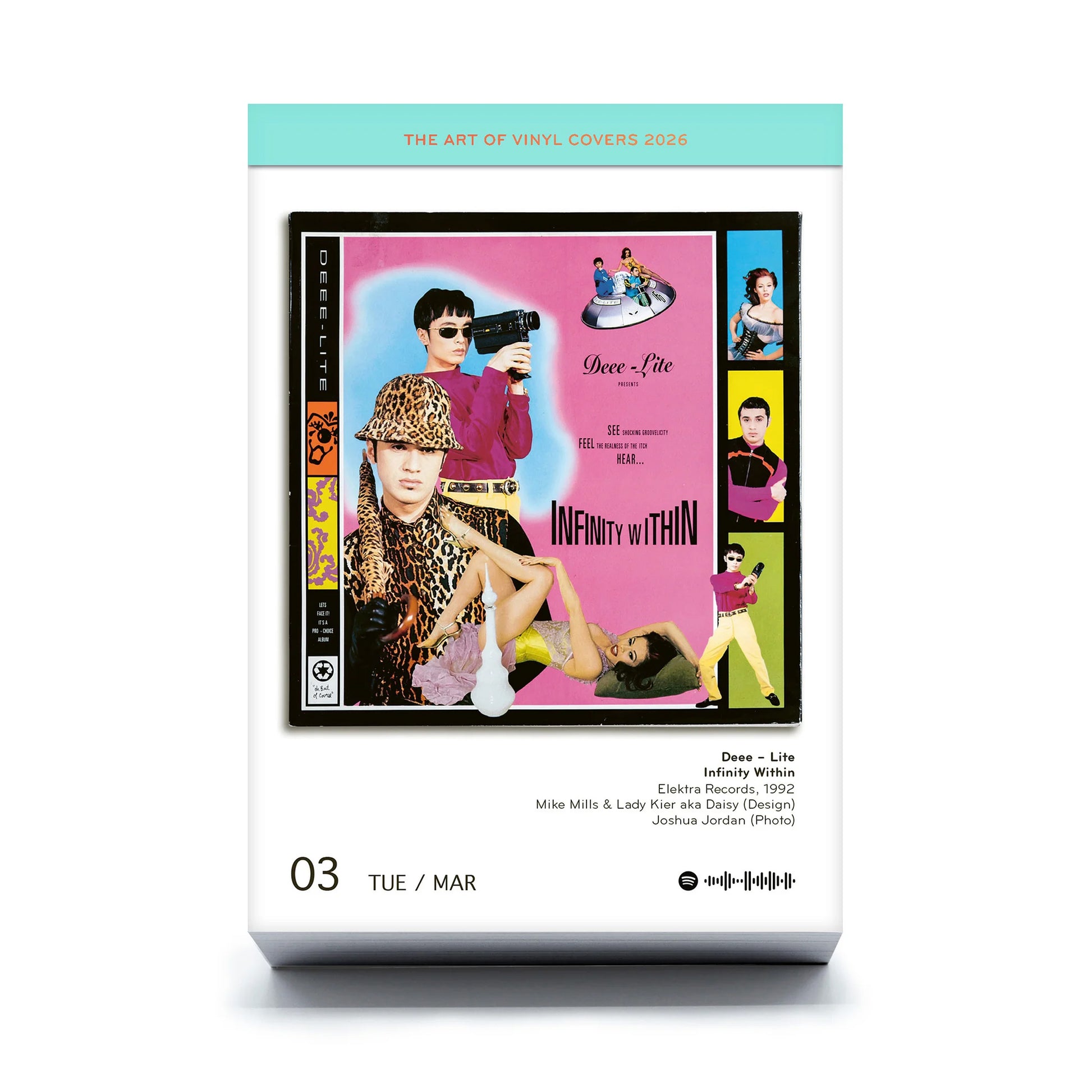 Scheurkalender The Art of Vinyl Covers 2026│Platenhoezen│vooraanzicht met album Dee-Lite