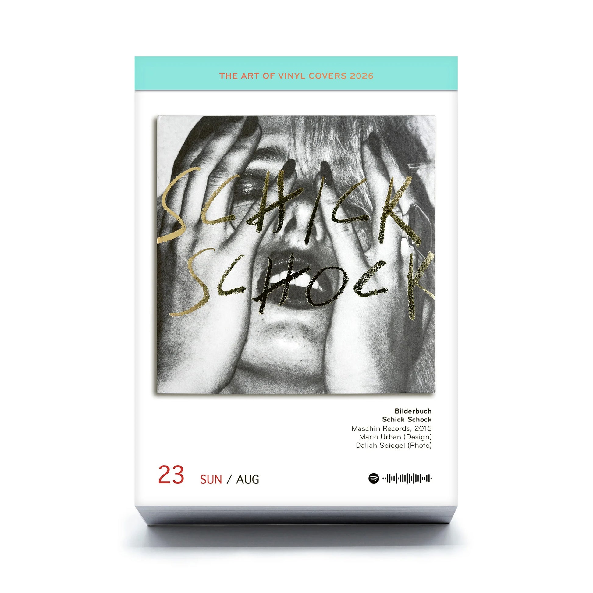 Scheurkalender The Art of Vinyl Covers 2026│Platenhoezen│vooraanzicht met album Bilderbuch