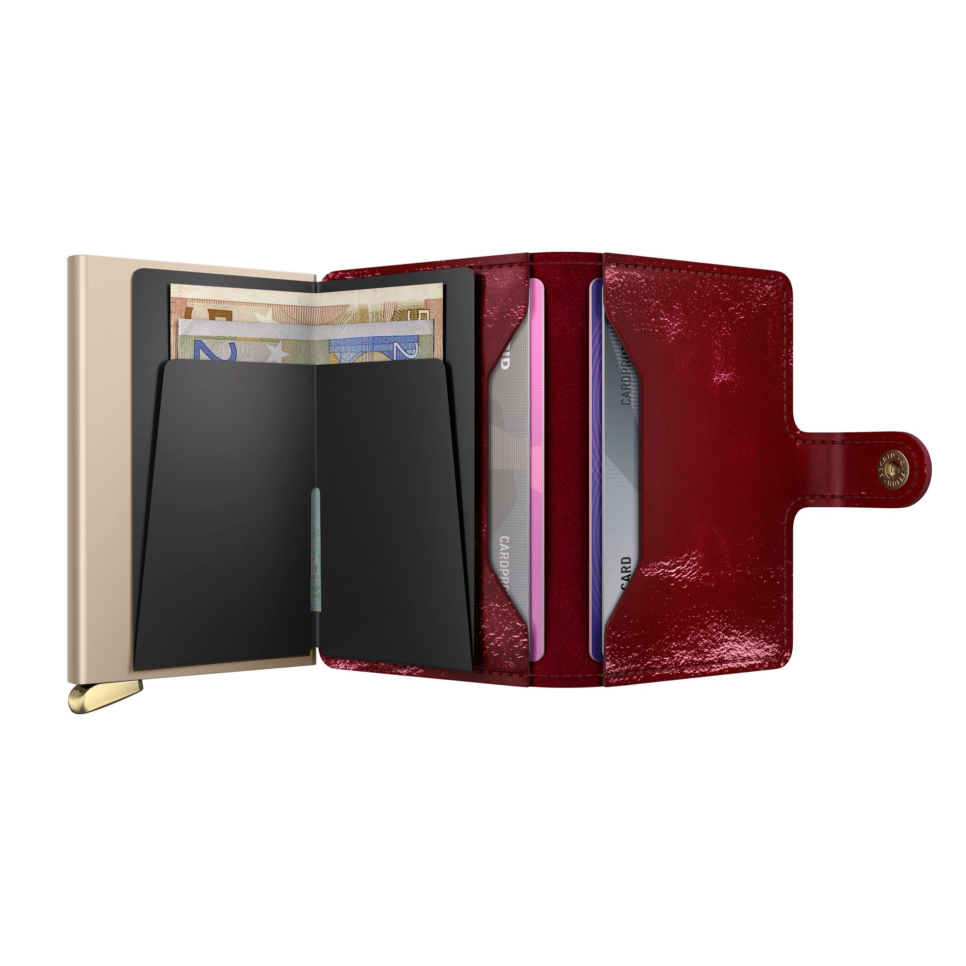 Secrid Miniwallet Naplak│art. MNA-RED│geopend met contant geld