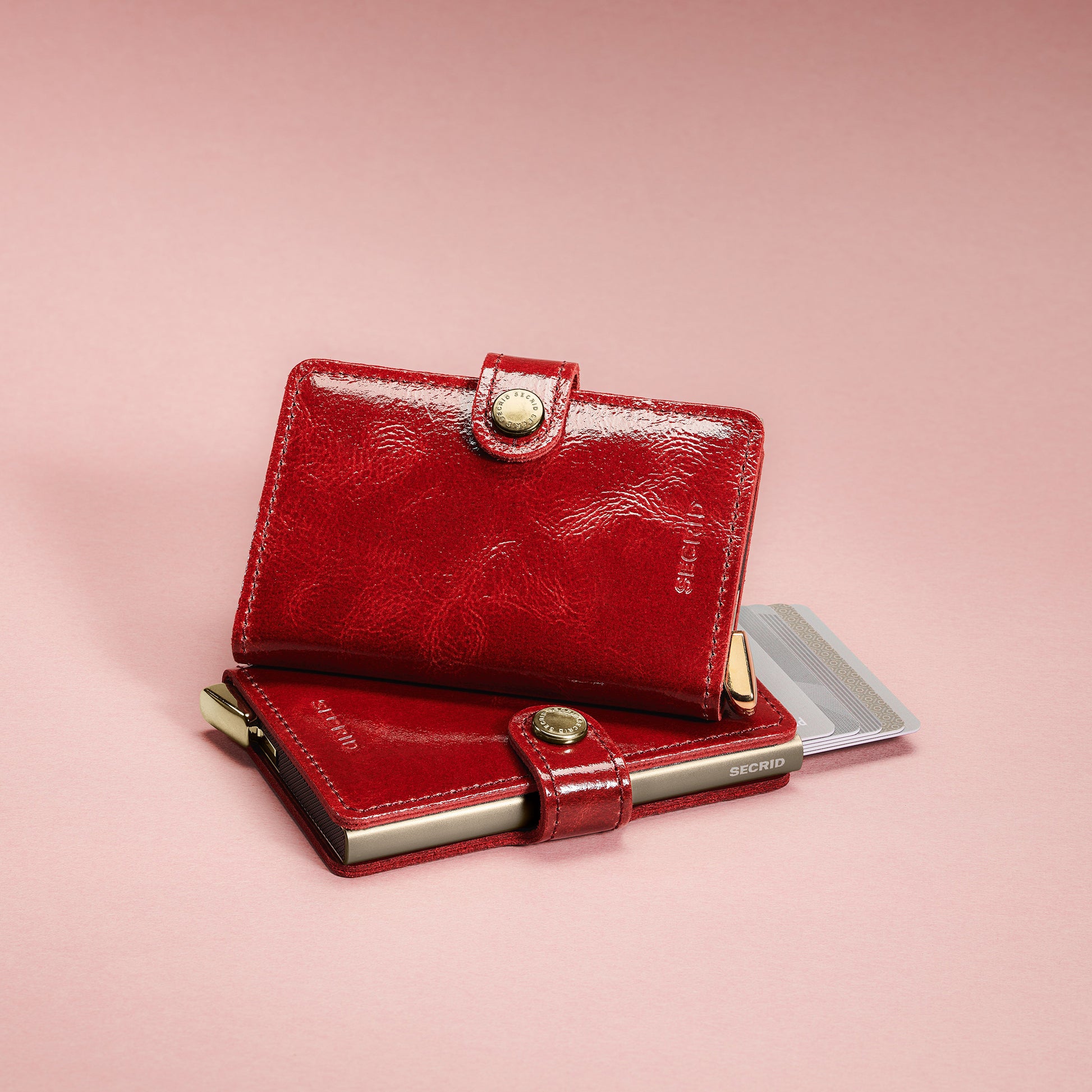 Secrid Miniwallet Naplak│art. MNA-RED│twee stuks liggend op elkaar