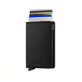 Secrid Slimwallet Carbon│art. SCA-BLACK│Pasjeshouder│vooraanzicht met uitgeschoven pasjes
