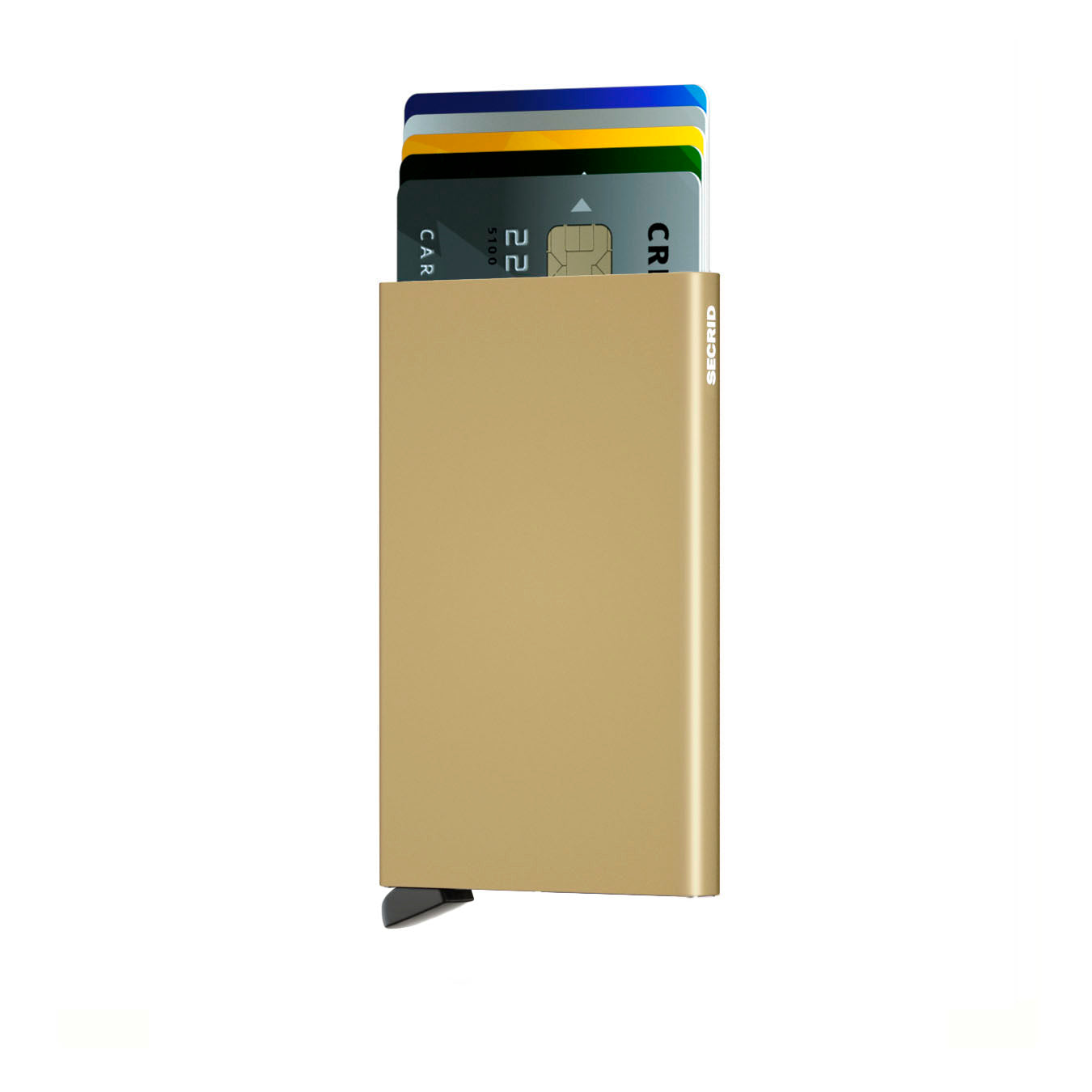 Secrid Cardprotector│art. C-GOLD│Pasjeshouder│vooraanzicht met uitgeschoven pasjes