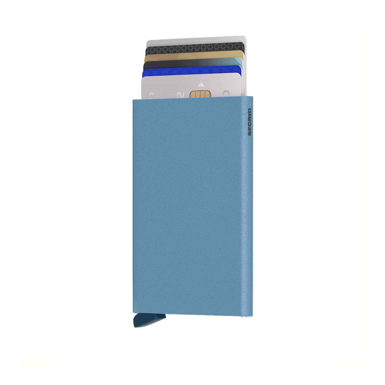 Secrid Cardprotector Powder│art. CP-SKYBLUE│Pasjeshouder│vooraanzicht met uitgeschoven pasjes