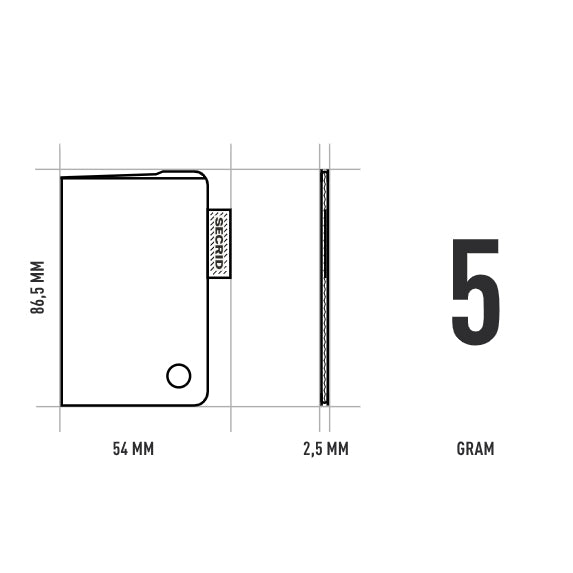 Secrid Coinpocket│art. ACO-TRANSPARENTBOX│afmeting en gewicht