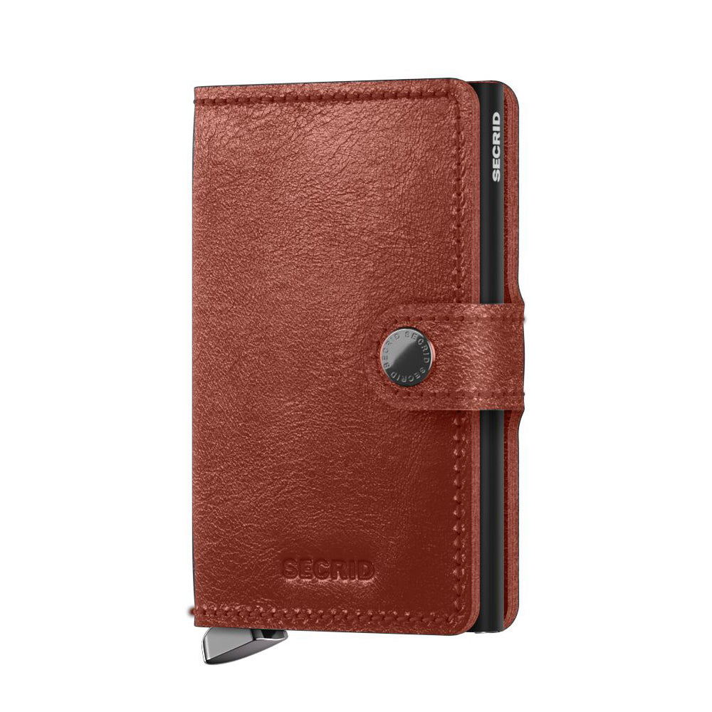 Secrid Miniwallet Premium Basco Brown│Pasjeshouder│art. MBC-BROWN│vooraanzicht met witte achtergrond