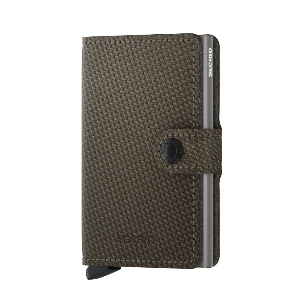 Secrid Miniwallet Carbon│art. MCA-KHAKI││Pasjeshouder│voorkant met witte achtergrond