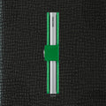 Secrid Miniwallet Crisple│art. MC-LIGHTGREEN│Pasjeshouder│zijkant met zwart leer op achtergrond