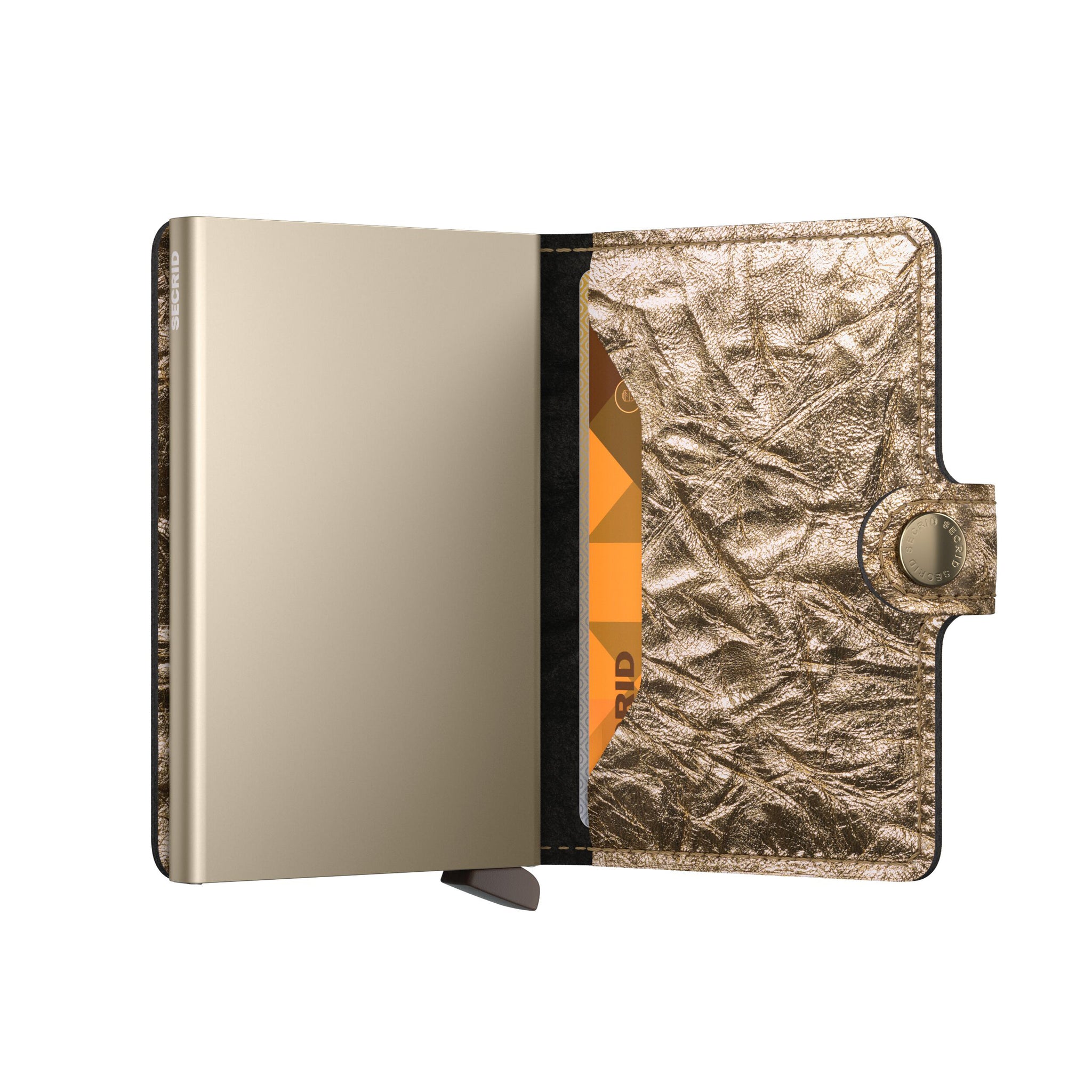 Secrid Miniwallet Crunch│art. MCR-GOLD│half geopend