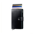 Secrid Miniwallet Premium Dusk│art. MDU-BLACK│Pasjeshouder│voorkant met uitgeschoven pasjes