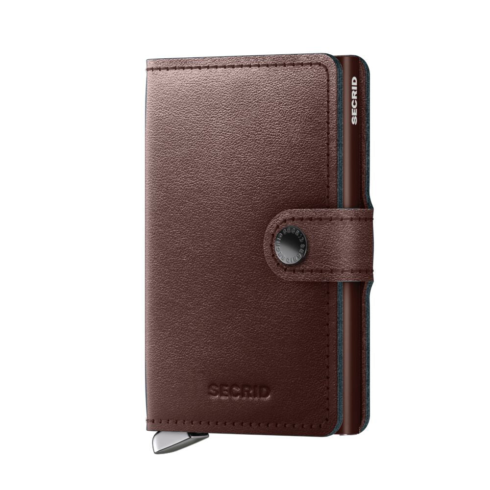 Secrid Miniwallet Premium Dusk│art. MDU-DARK-BROWN│Pasjeshouder│voorkant met witte achtergrond