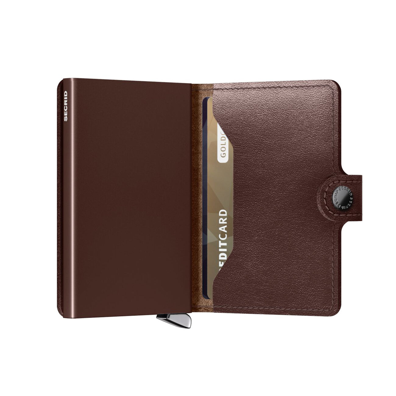 Secrid Miniwallet Premium Dusk│art. MDU-DARK-BROWN│Pasjeshouder│half open