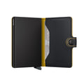 Secrid Miniwallet Matte│Pasjeshouder│art. MM-BLACK&OCHRE│half geopend