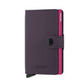 Secrid Miniwallet Matte│art. MM-DARKPURPLE&FUCHSIA│vooraanzicht met witte achtergrond