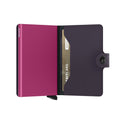 Secrid Miniwallet Matte│art. MM-DARKPURPLE&FUCHSIA│half geopend