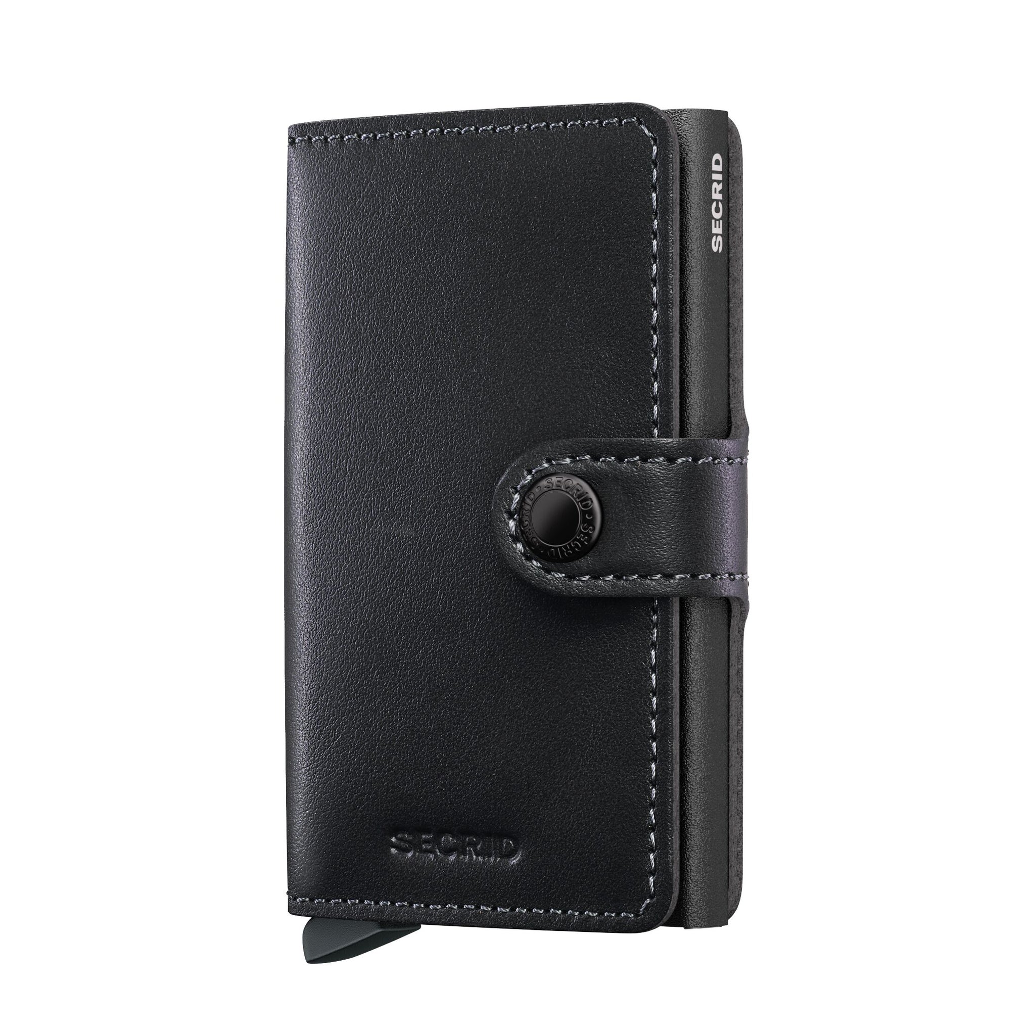 Secrid Miniwallet Black Powdercoat│art. MPC-BLACK│vooraanzicht met witte achtergrond