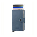 Secrid Miniwallet Original│art. M-ICE BLUE│Pasjeshouder│vooraanzicht met uitgeschoven pasjes