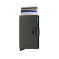 Secrid Miniwallet Twist│art. MTW-GREEN│Pasjeshouder│vooraanzicht met uitgeschoven pasjes