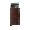 Secrid Miniwallet Veg│art. MVG-ESPRESSO-BROWN││Pasjeshouder│vooraanzicht met uitgeschoven pasjes