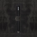 Secrid Miniwallet Vintage Zwart│art. MV-BLACK│Pasjeshouderzijkant met leersoort op achtergrond