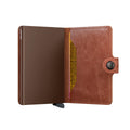 Secrid Miniwallet Vintage│art. MV-COGNAC-BROWN│half geopend