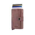 Secrid Miniwallet Vintage│art. MV-MAUVE│Pasjeshouder en Portemonnee│voorkant met uitgeschoven betaalkaarten