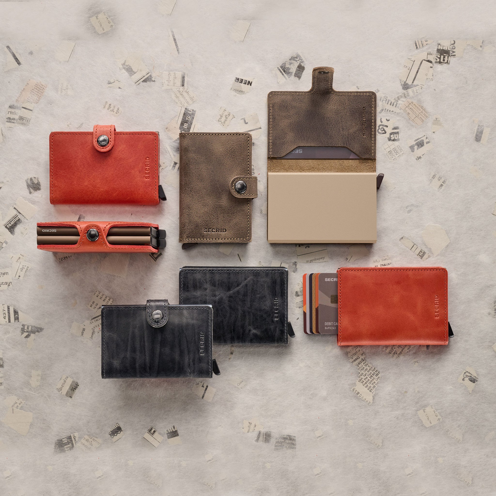 Secrid Miniwallet Vintage│art. MV-ORANGE│Pasjeshouder en Portemonnee│verschillende kleuren met slimwallet samen