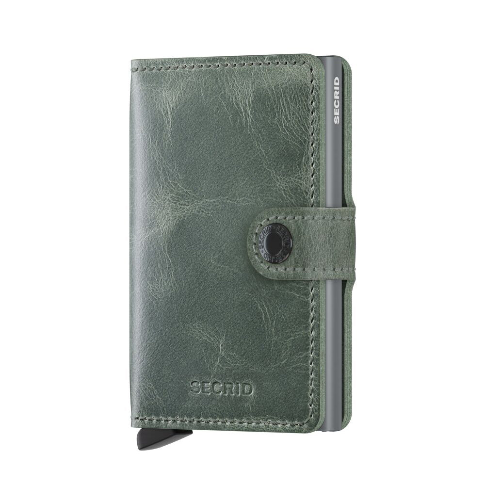 Secrid Miniwallet Vintage│art. MV-SAGE│Portemonnee en pasjeshouder│vooraanzicht met witte achtergrond