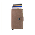 Secrid Miniwallet Vintage│art. MV-TAUPE│Pasjeshouder en Portemonnee│vooraanzicht met uitgeschoven pasjes