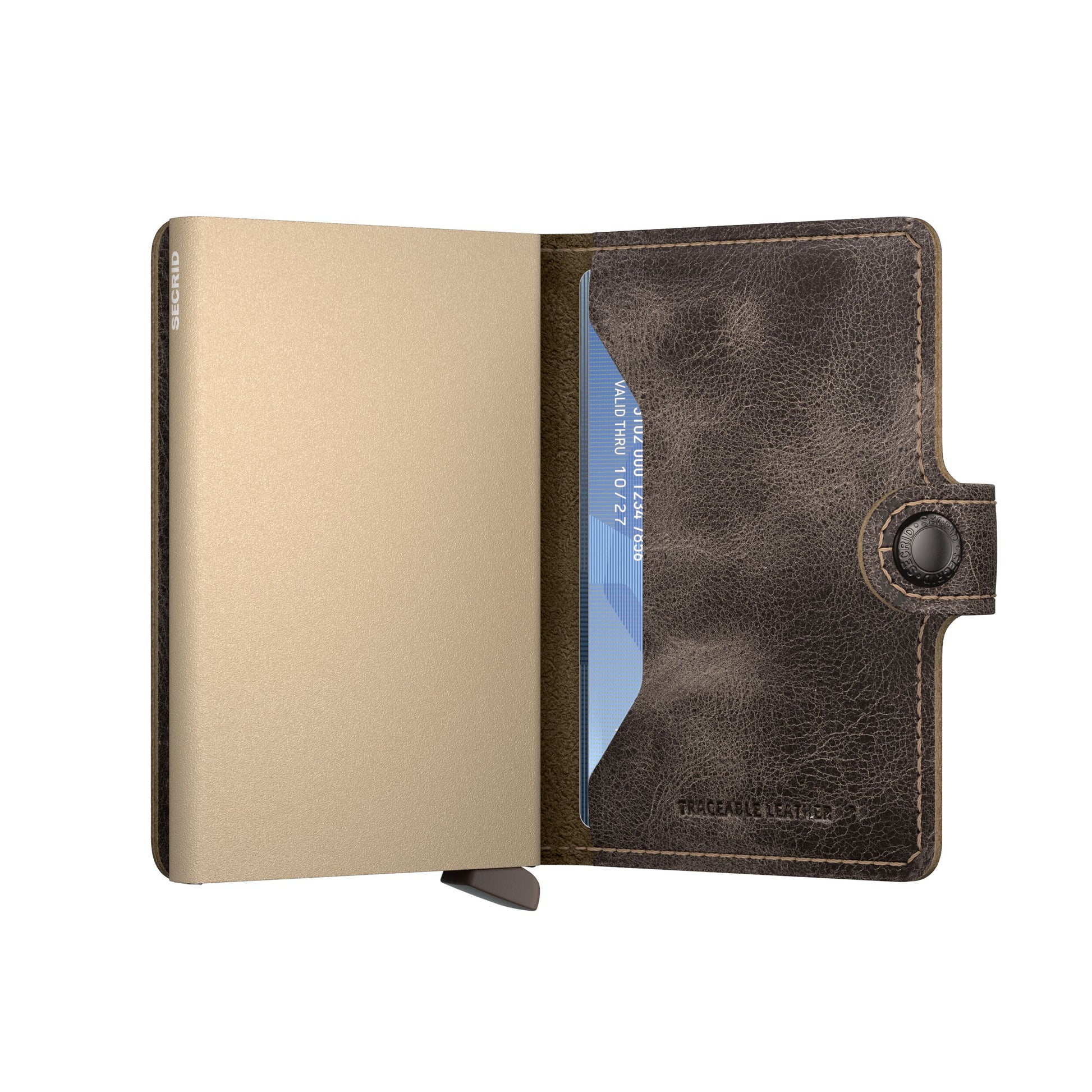 Secrid Miniwallet Vintage Traceable│art. MVTR-CLAY│half geopend