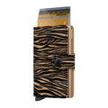 Secrid Miniwallet Zebra│art. MZE-BEIGE│vooraanzicht met uitgeschoven kaarten
